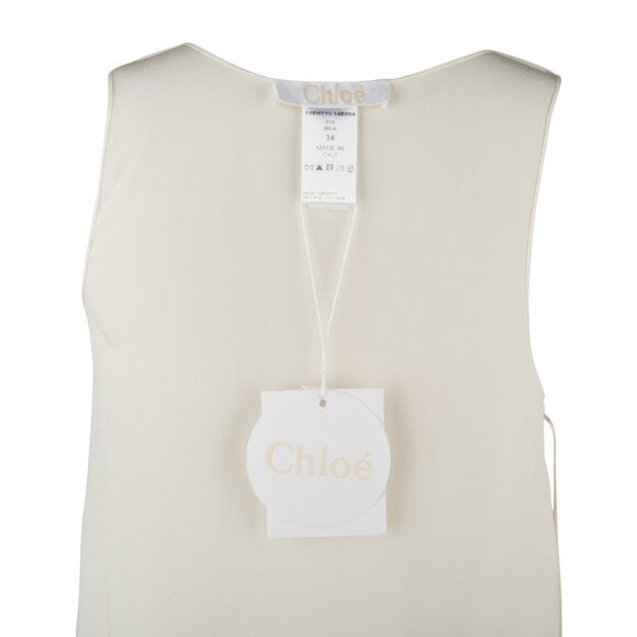 Chloe Top Semi Sheer Sleeveless Tunic in Milk 34 / 4 - Picture 5 of 5